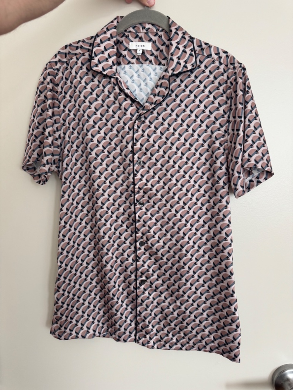NEW REISS Haydon Printed Cuban Collar Shirt - Picture 7 of 11
